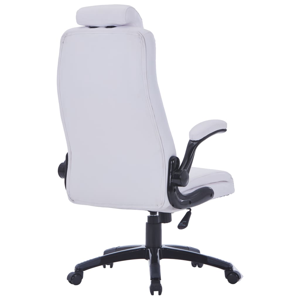 Chaise de bureau en cuir artificiel blanc