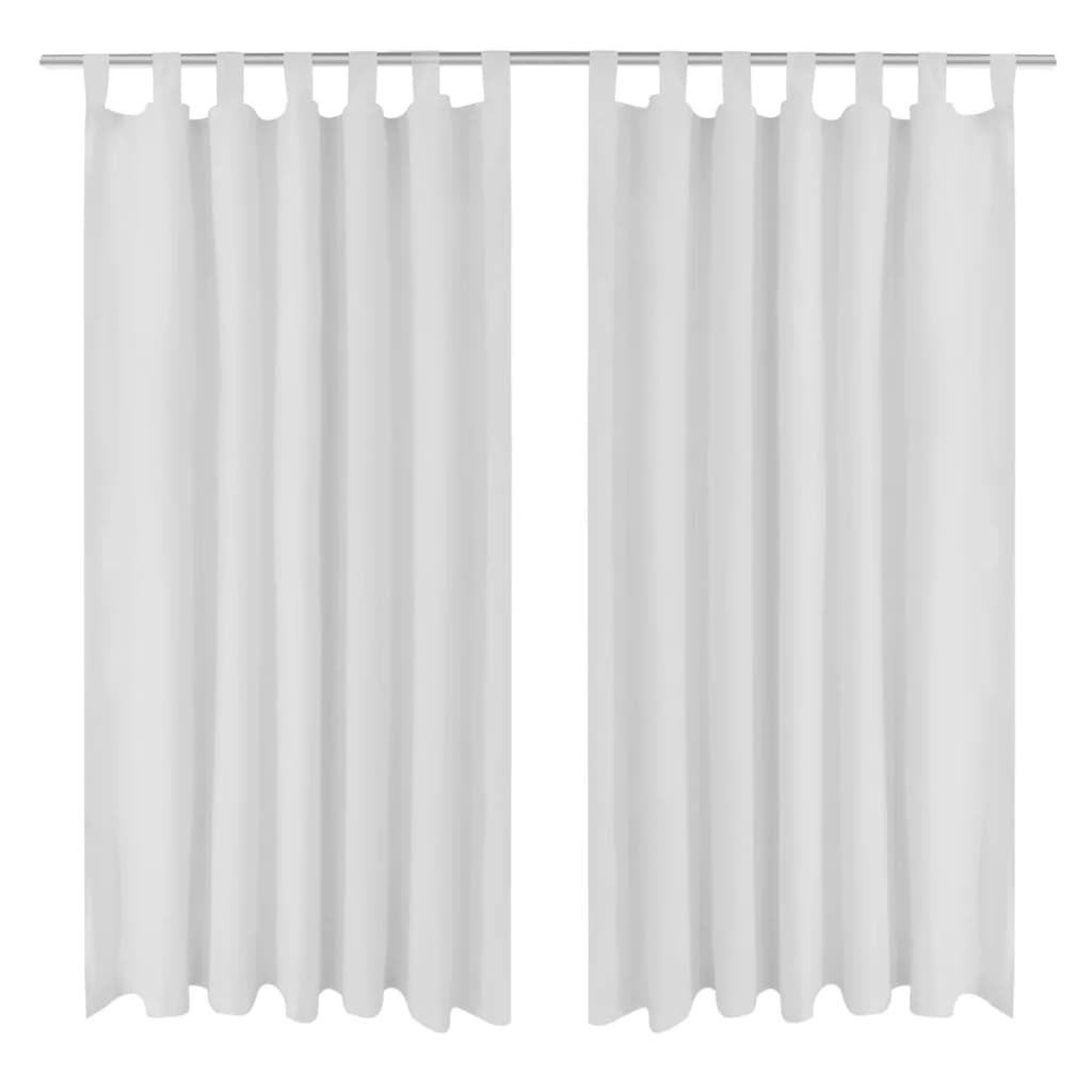 Rideaux micro-satin avec passants 140x175 cm 2 pcs