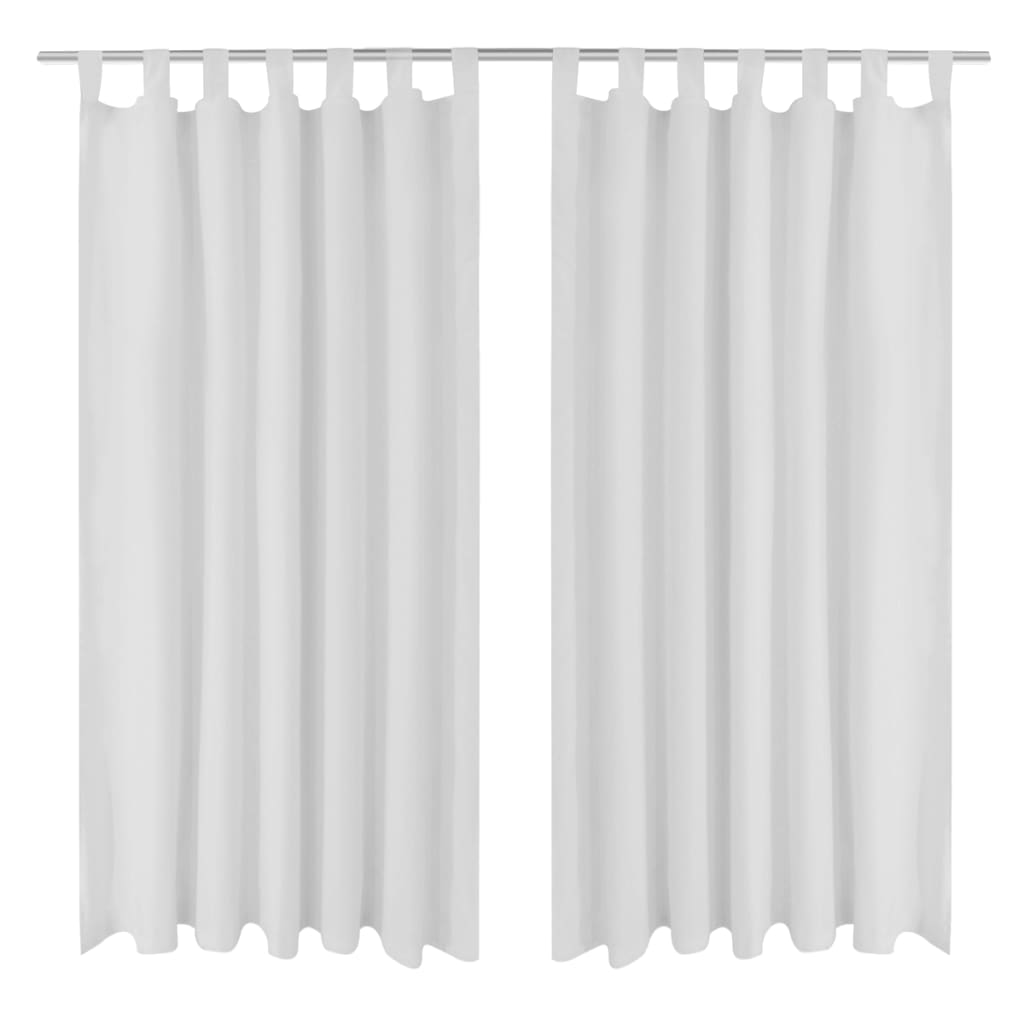 Rideaux micro-satin avec passants 140x175 cm 2 pcs