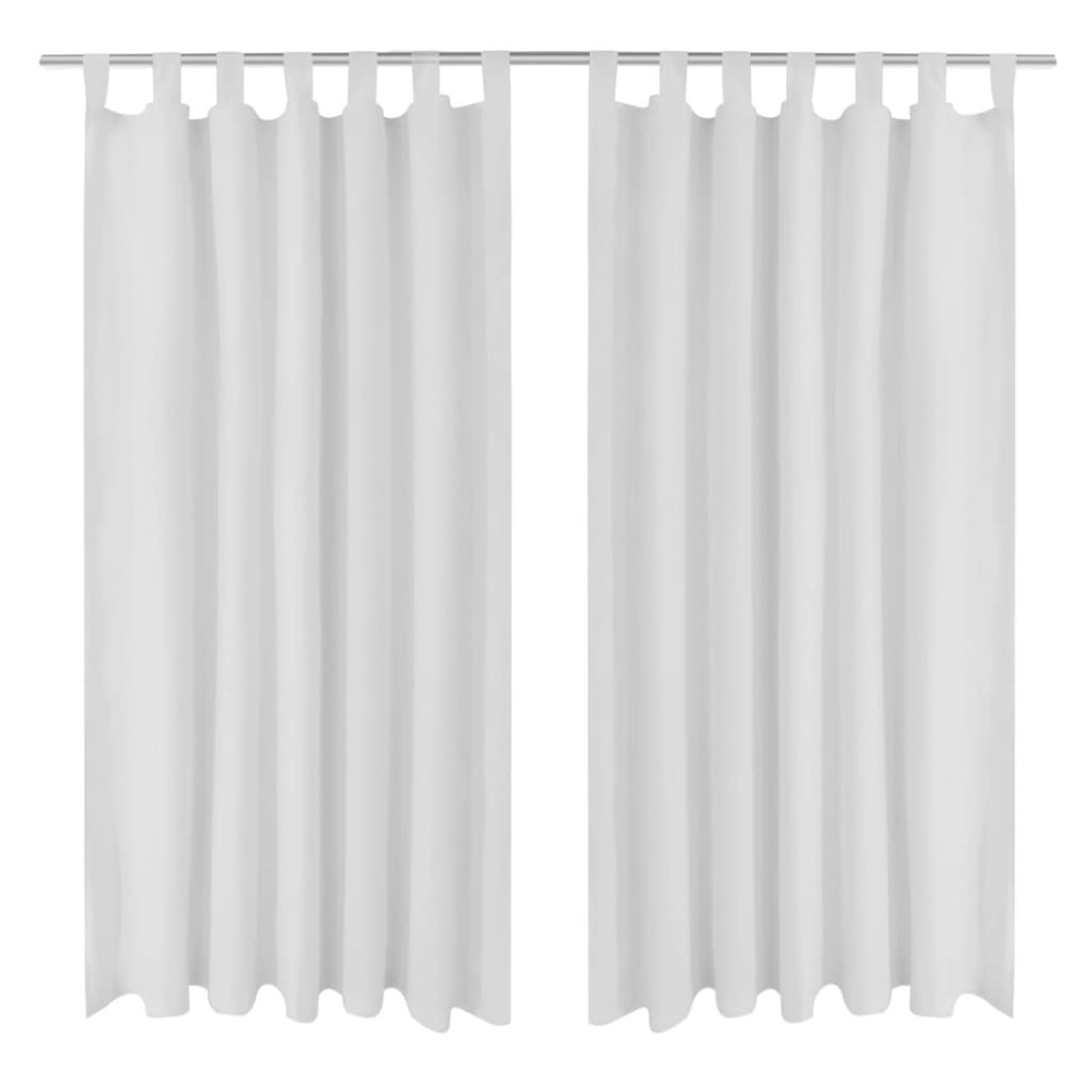 Rideaux micro-satin avec passants 140x175 cm 2 pcs