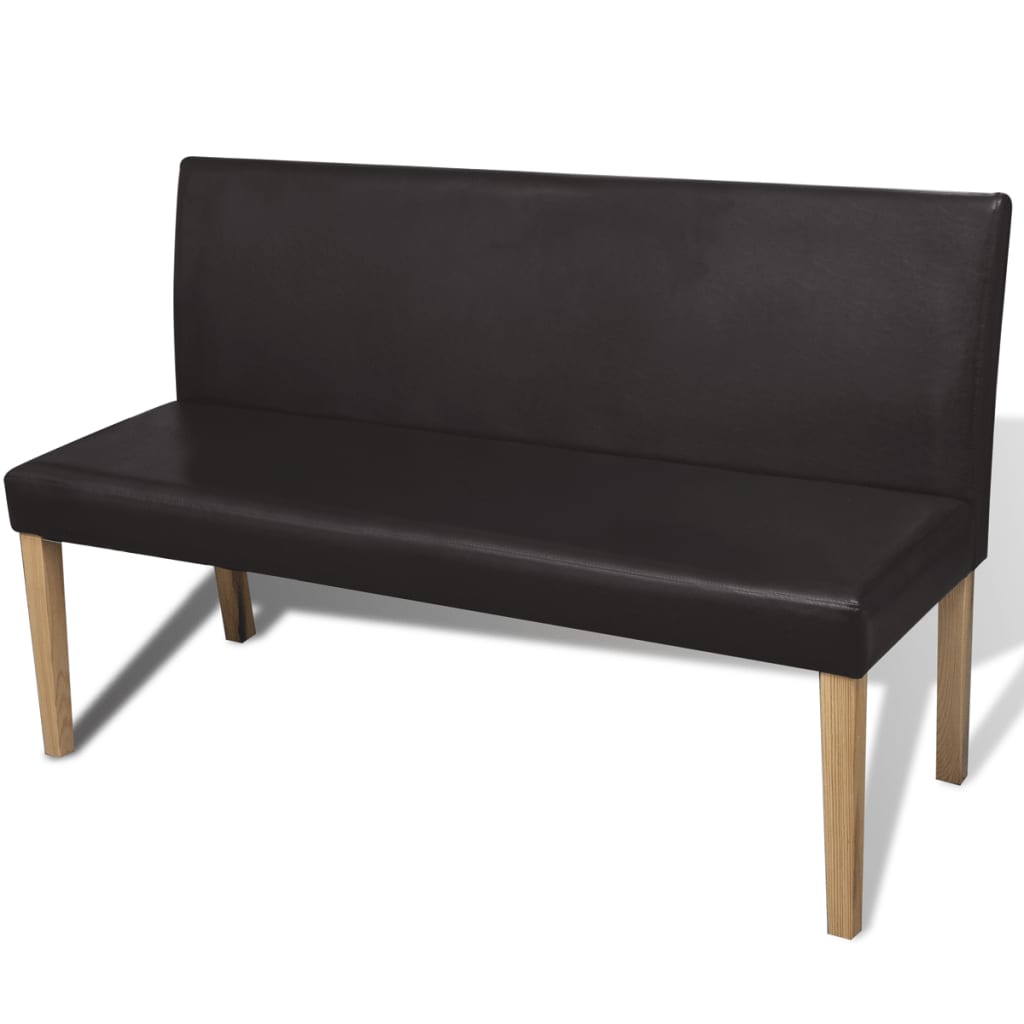 Banc 139,5 cm cuir artificiel rouge vin