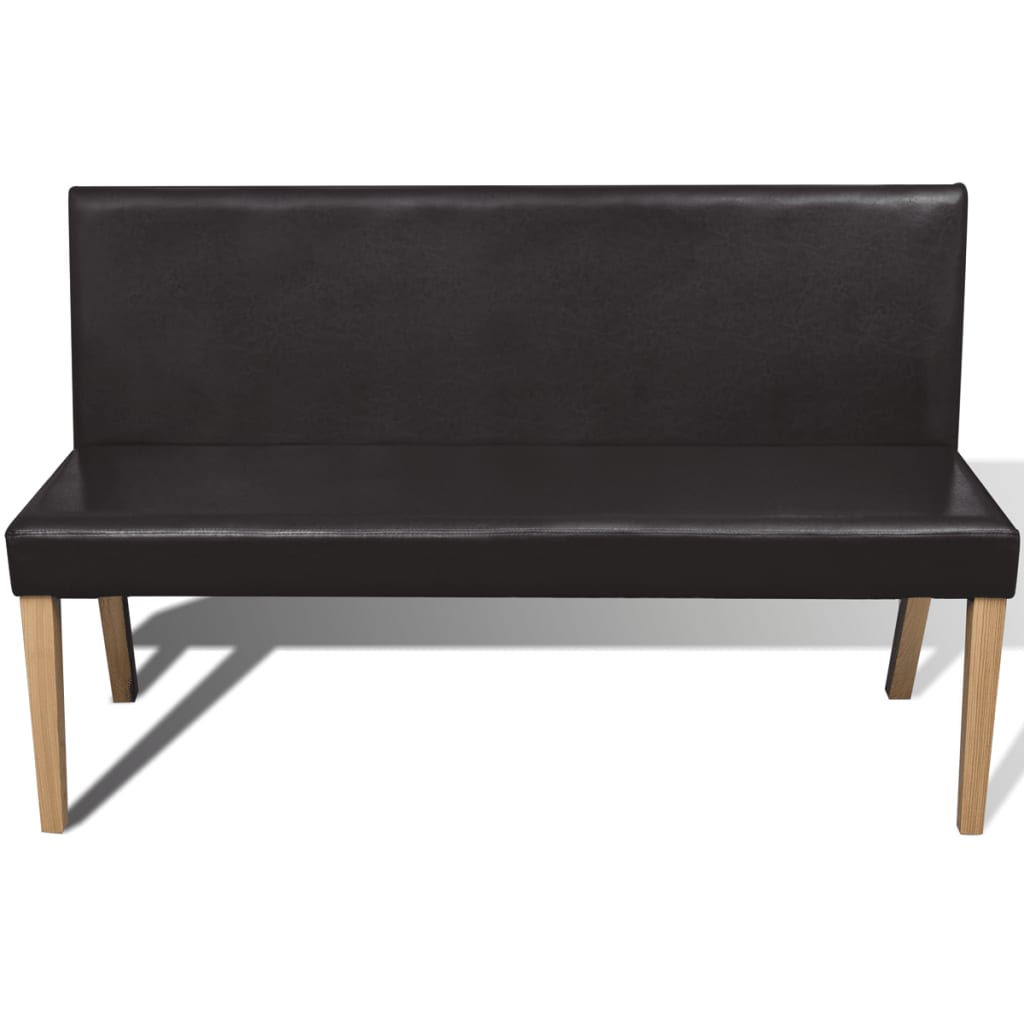 Banc 139,5 cm cuir artificiel rouge vin