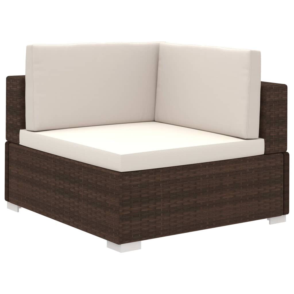 6-delige Loungeset met kussens poly rattan