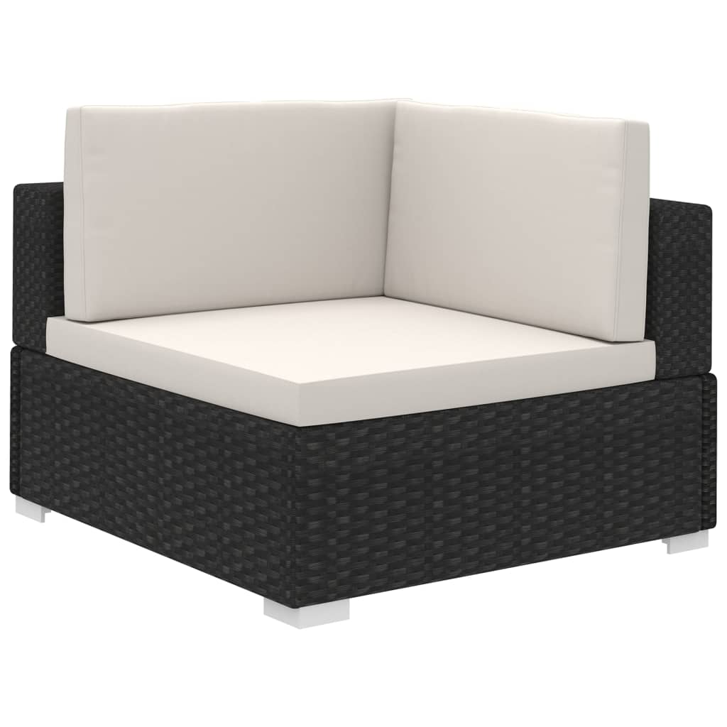 6-delige Loungeset met kussens poly rattan