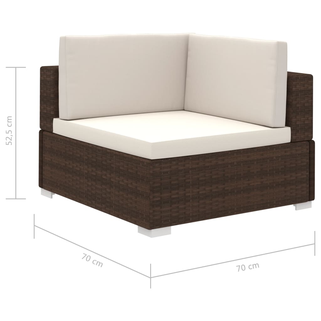 12-delige Loungeset met kussens poly rattan