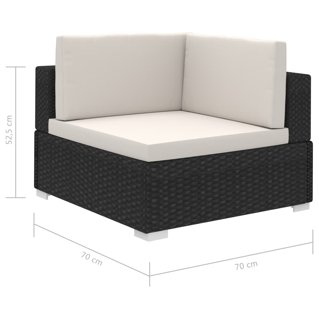 12-delige Loungeset met kussens poly rattan