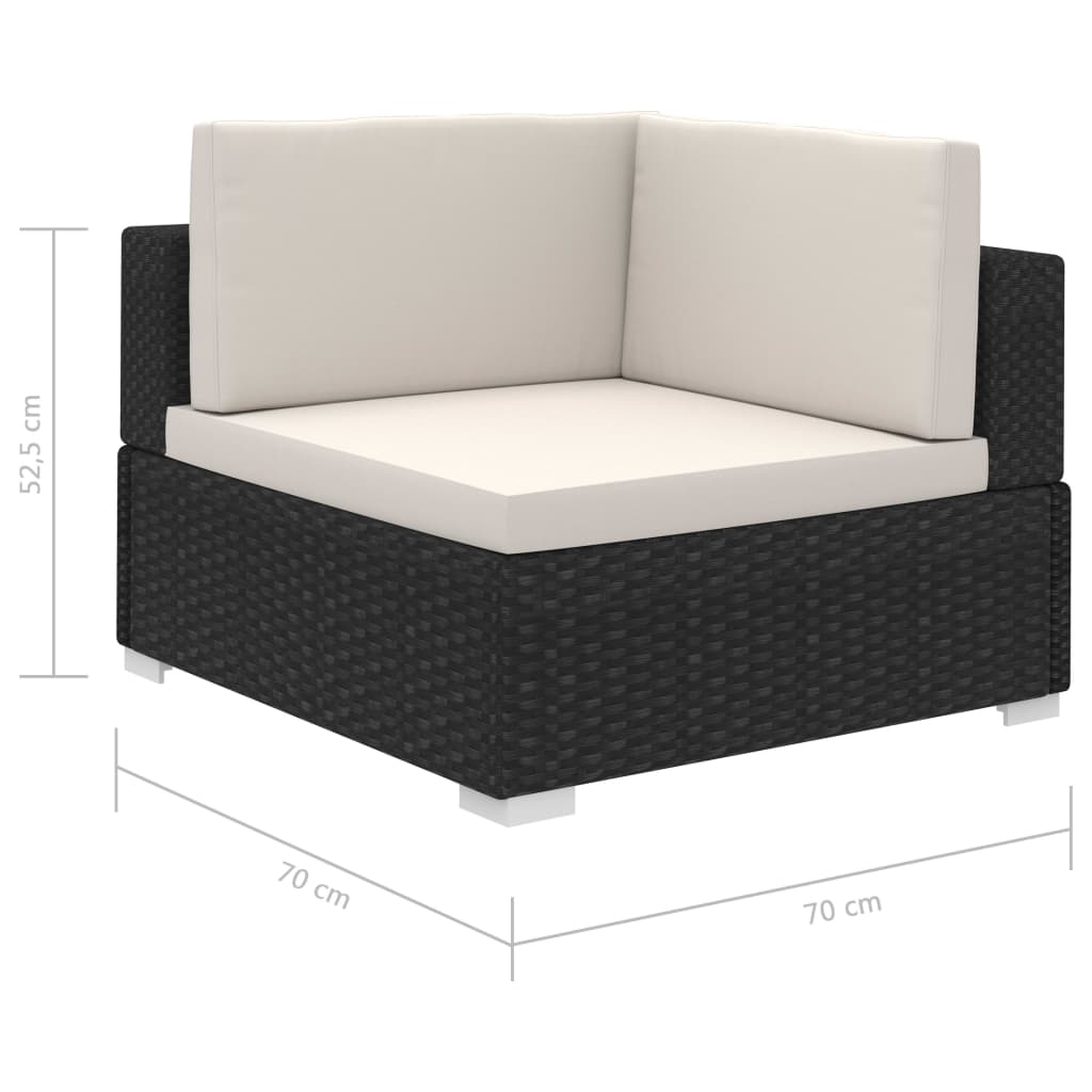 8-delige Loungeset met kussens poly rattan