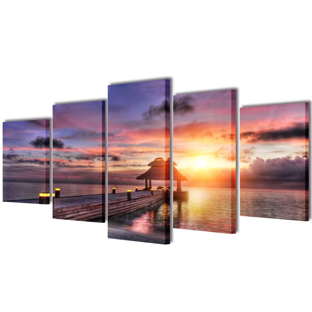 Canvas muurdruk set velden 100 x 50 cm