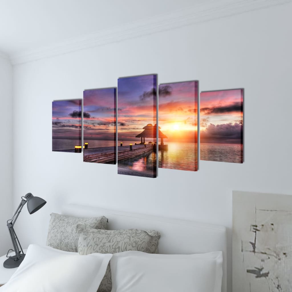 Canvas muurdruk set velden 100 x 50 cm