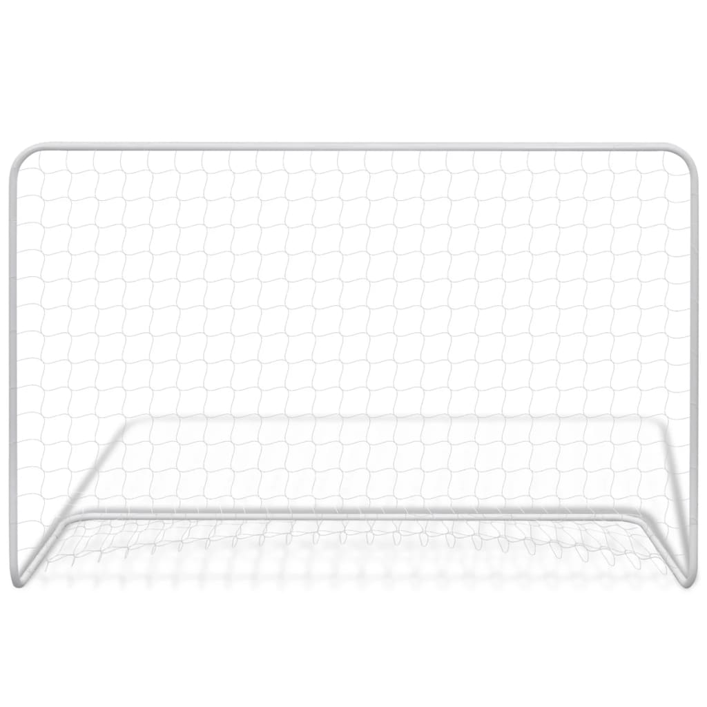 Voetbaldoelen 2 st met netten 182x61x122 cm staal wit