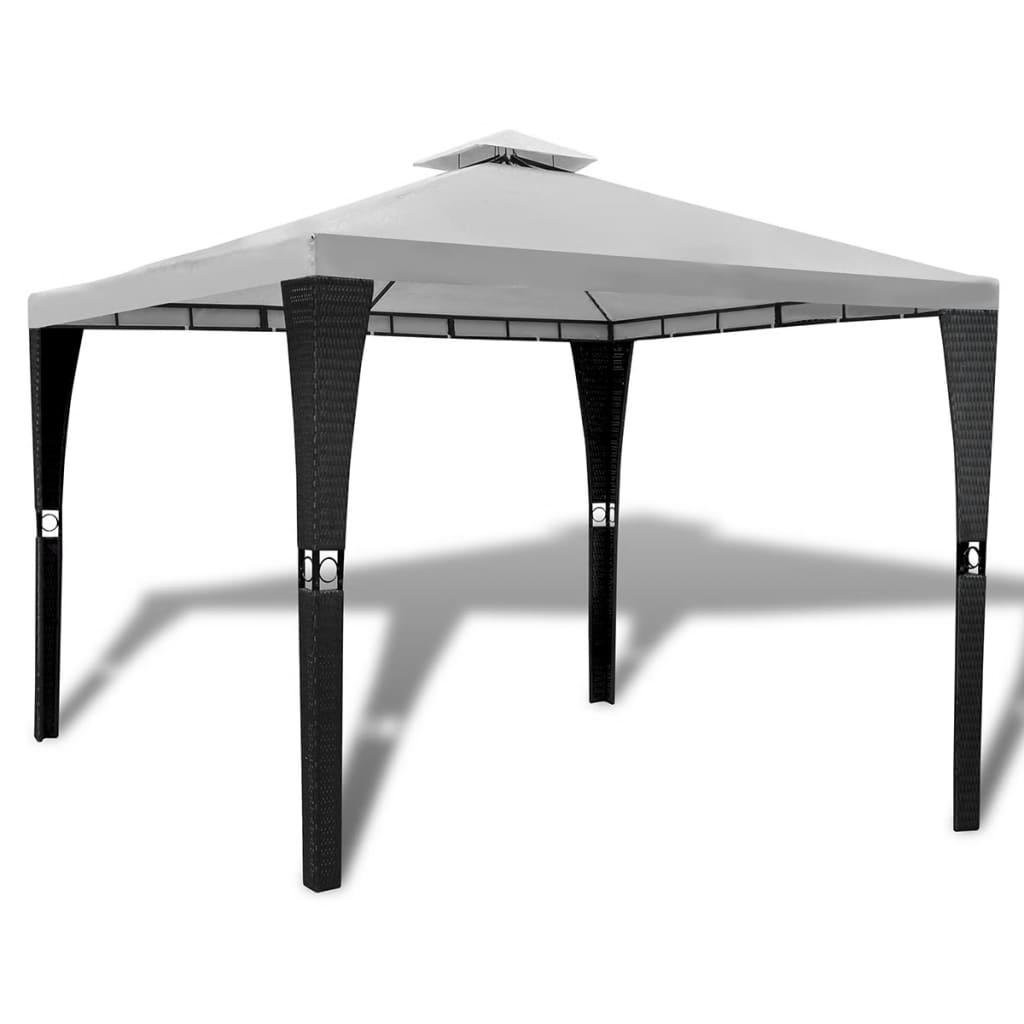 Gazebo avec toit 3x3 m gris foncé