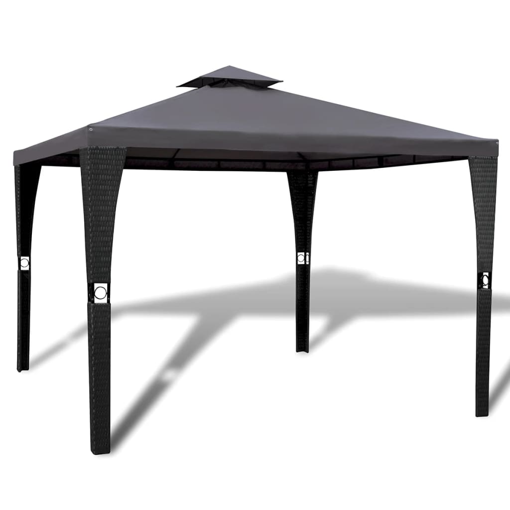 Gazebo avec toit 3x3 m gris foncé