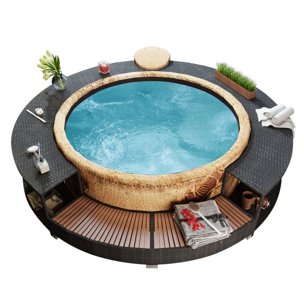 Hottub-ombouw poly rattan