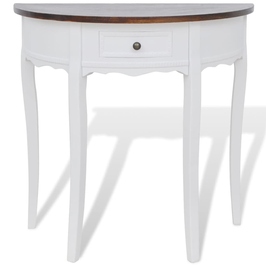 Table console avec tiroir semi-circulaire