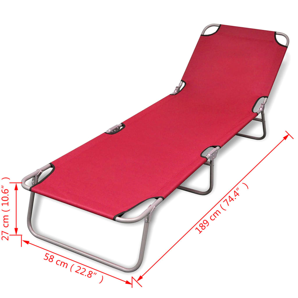 Chaise longue pliable avec dossier réglable