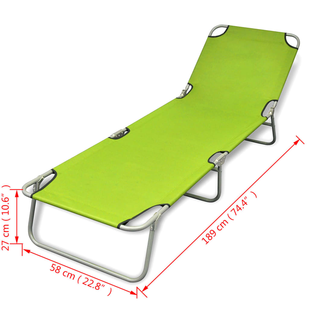 Chaise longue pliable avec dossier réglable