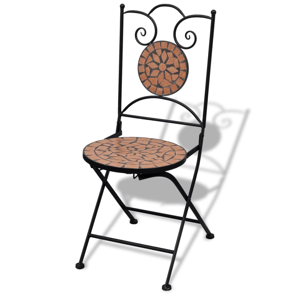 Chaises bistro pliantes 2 pcs en céramique