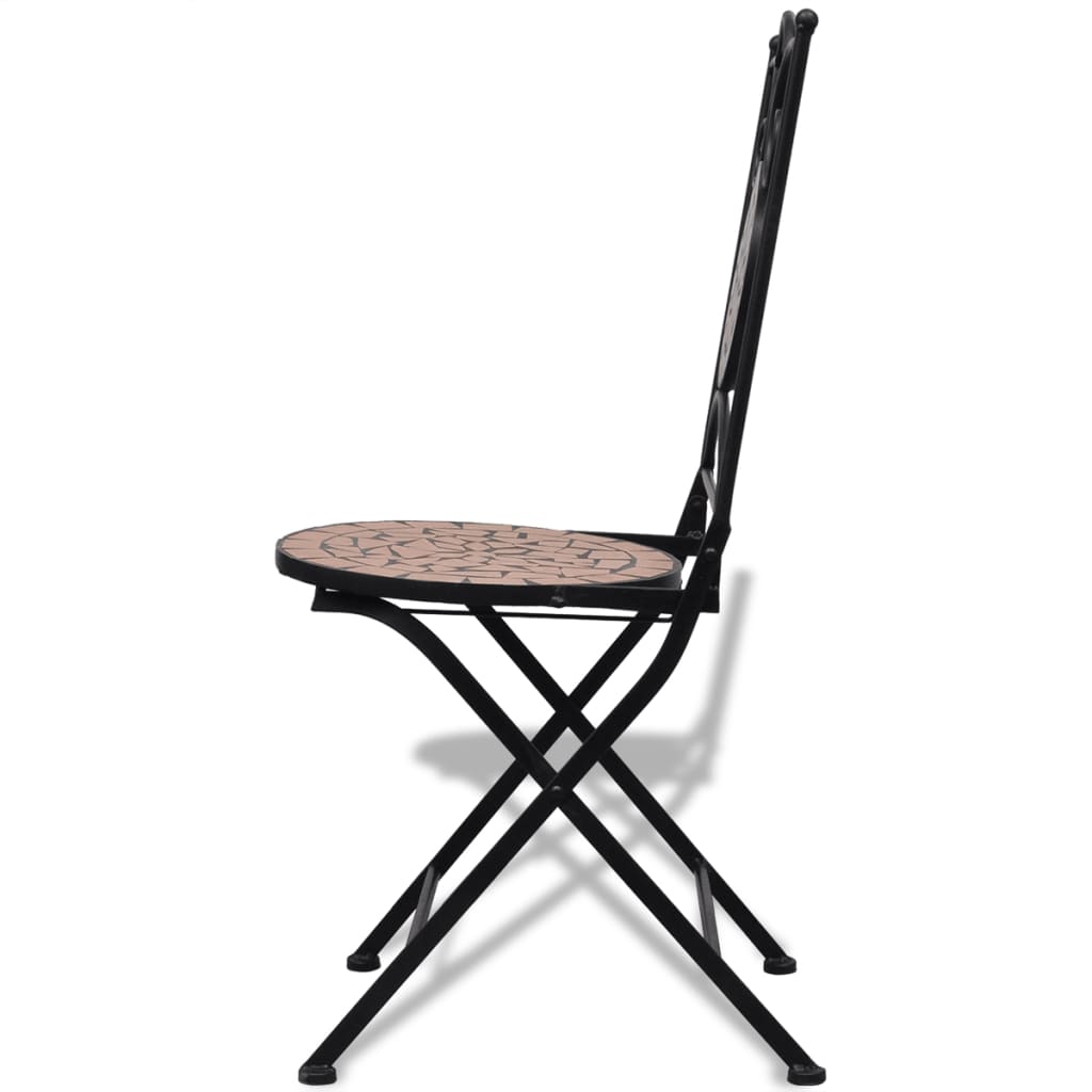 Chaises bistro pliantes 2 pcs en céramique