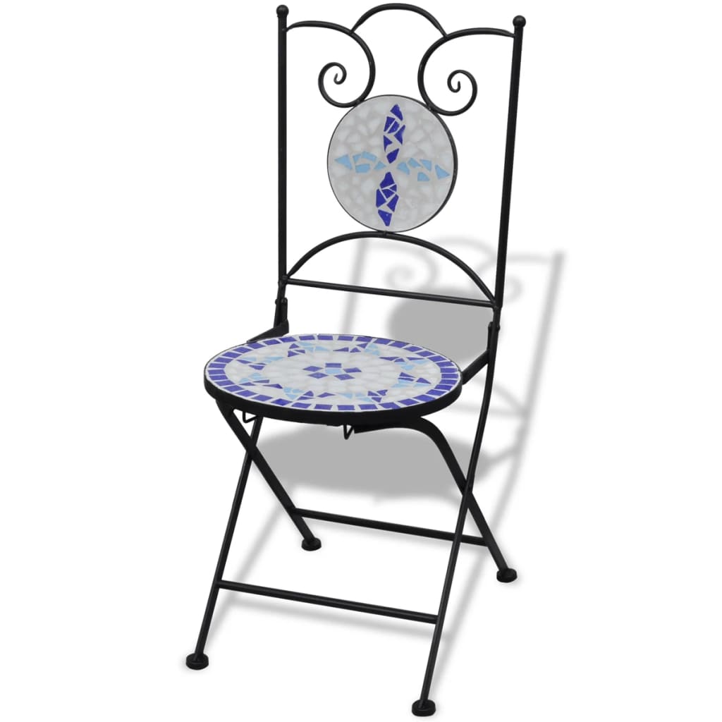 Chaises bistro pliantes 2 pcs en céramique