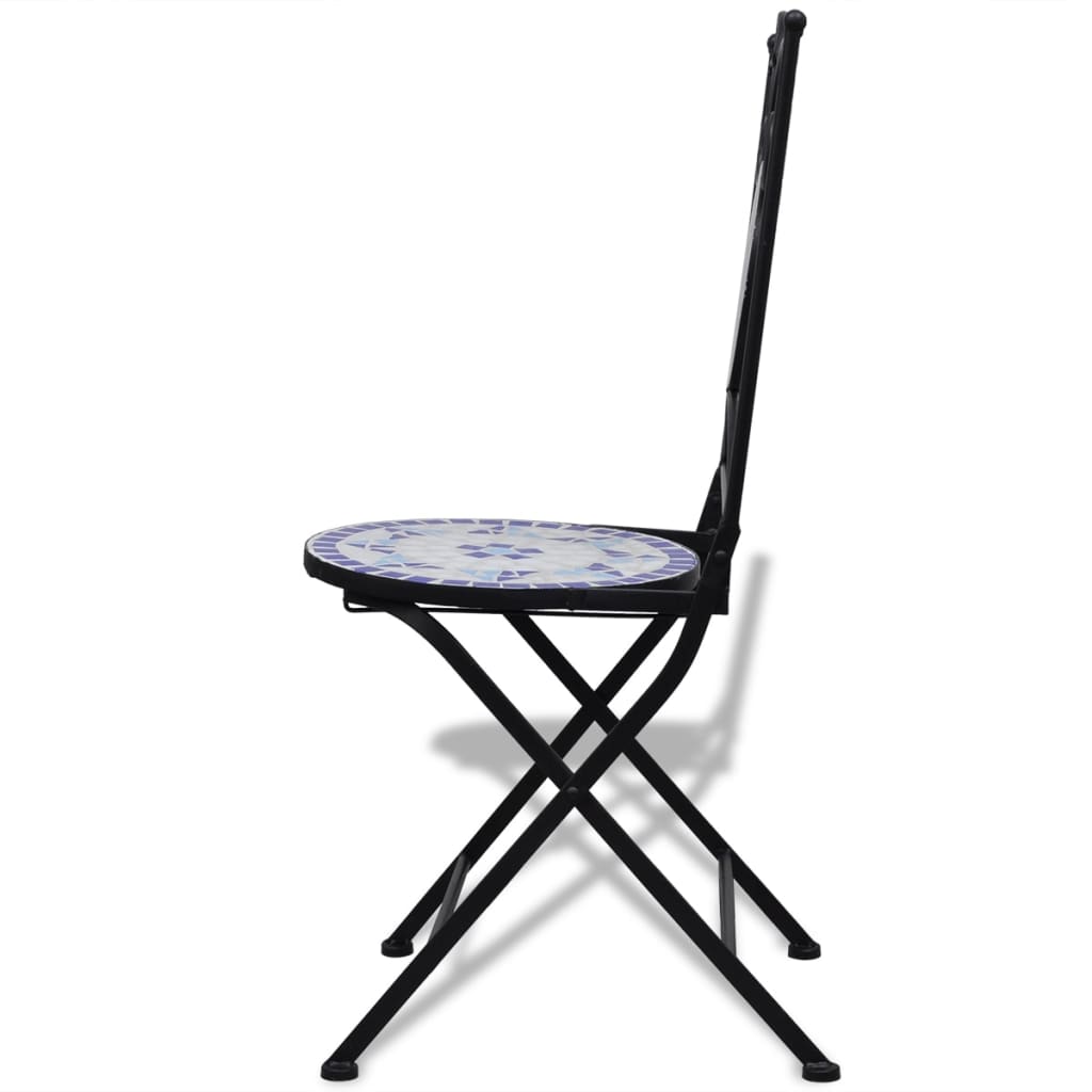 Chaises bistro pliantes 2 pcs en céramique