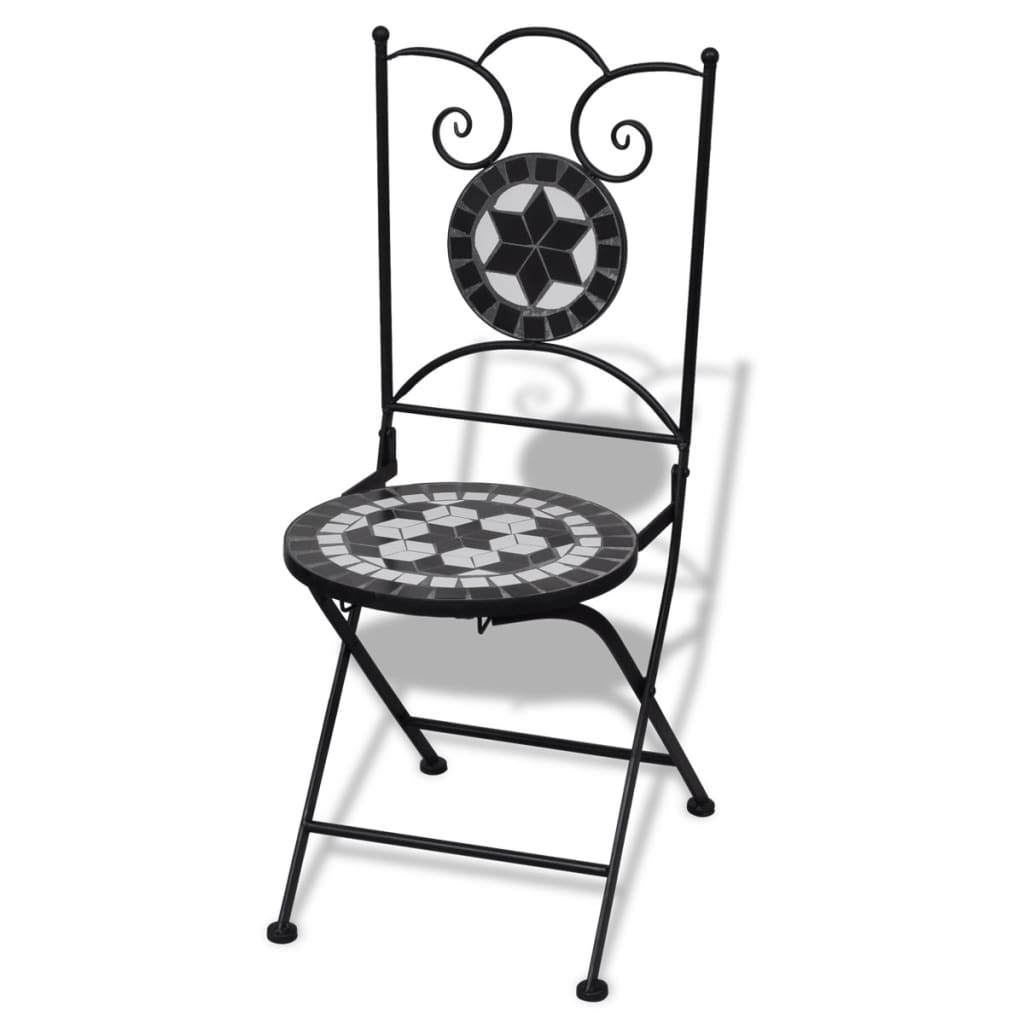 Chaises bistro pliantes 2 pcs en céramique