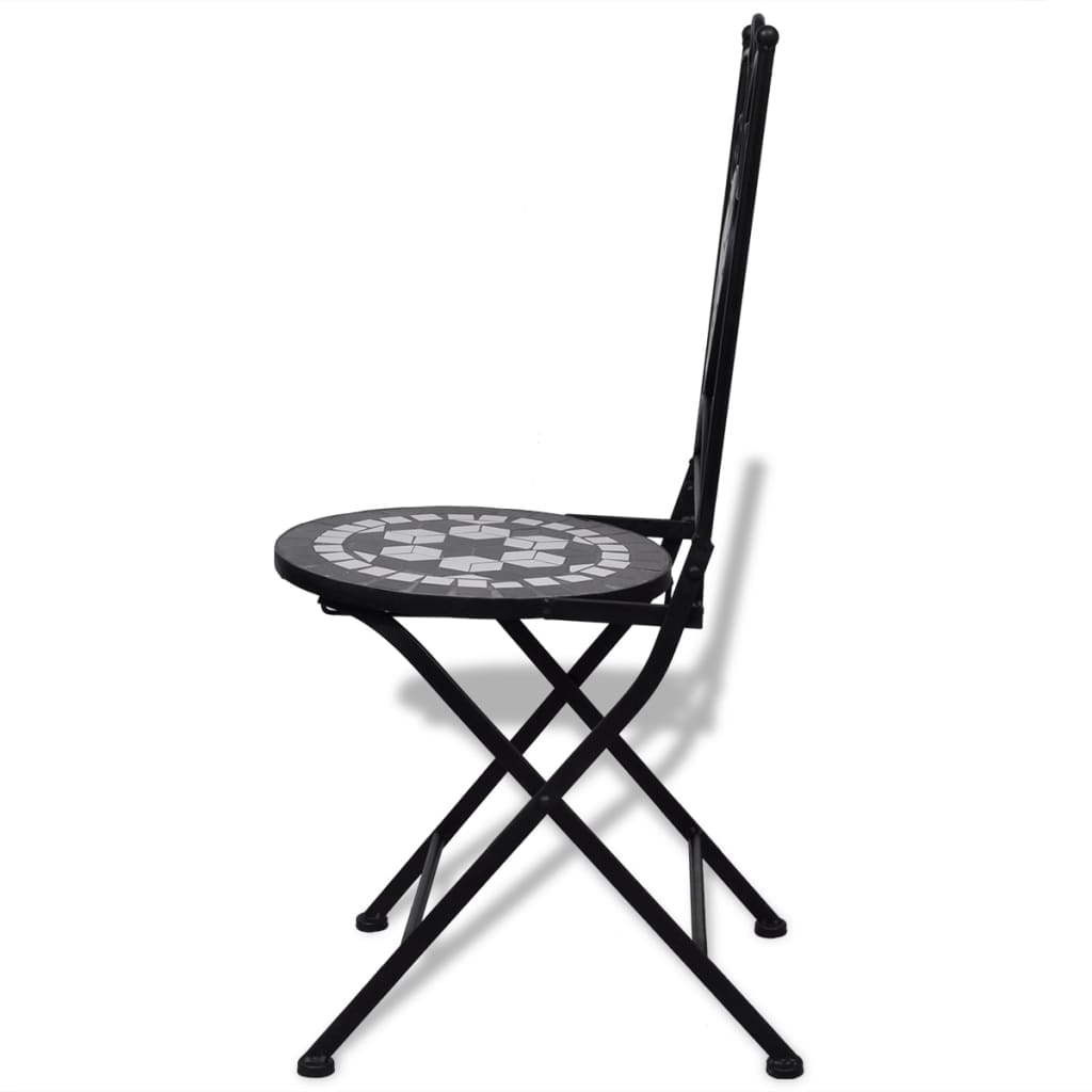 Chaises bistro pliantes 2 pcs en céramique