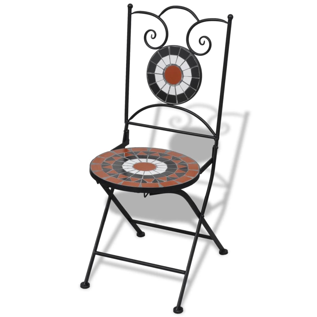 Chaises bistro pliantes 2 pcs en céramique