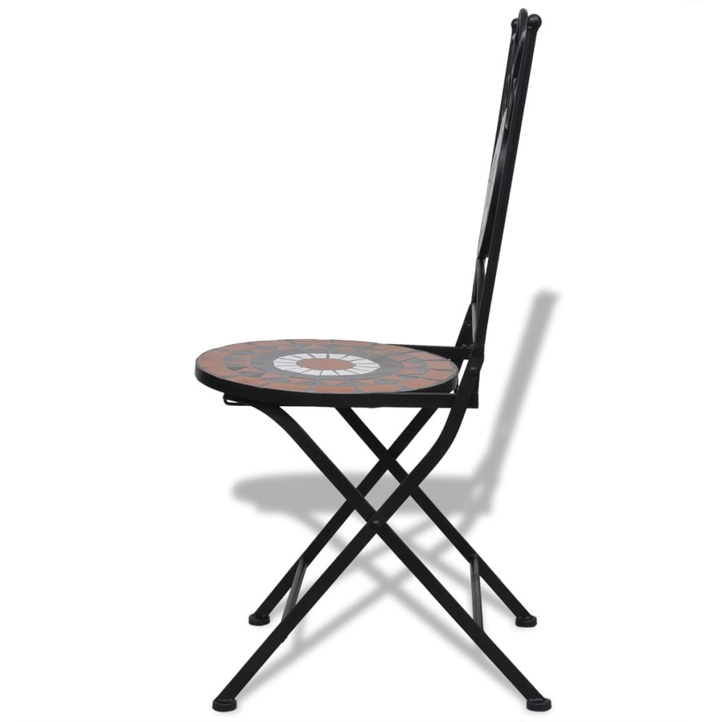 Chaises bistro pliantes 2 pcs en céramique