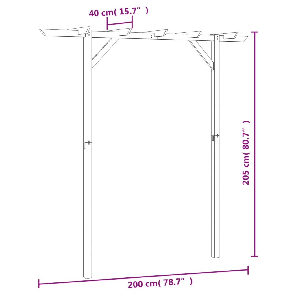 Pergola 205x40x203 cm hout