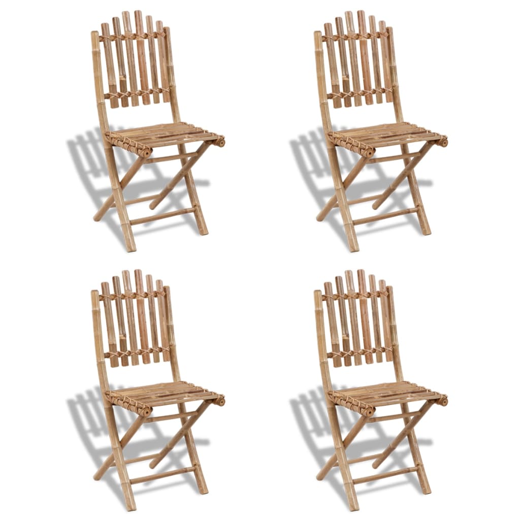 Chaises de jardin 2 pcs pliables en bambou