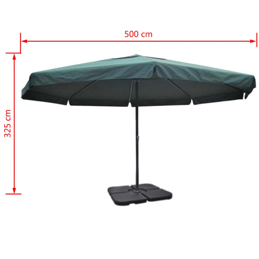 Parasol met draagbare voet aluminium ()