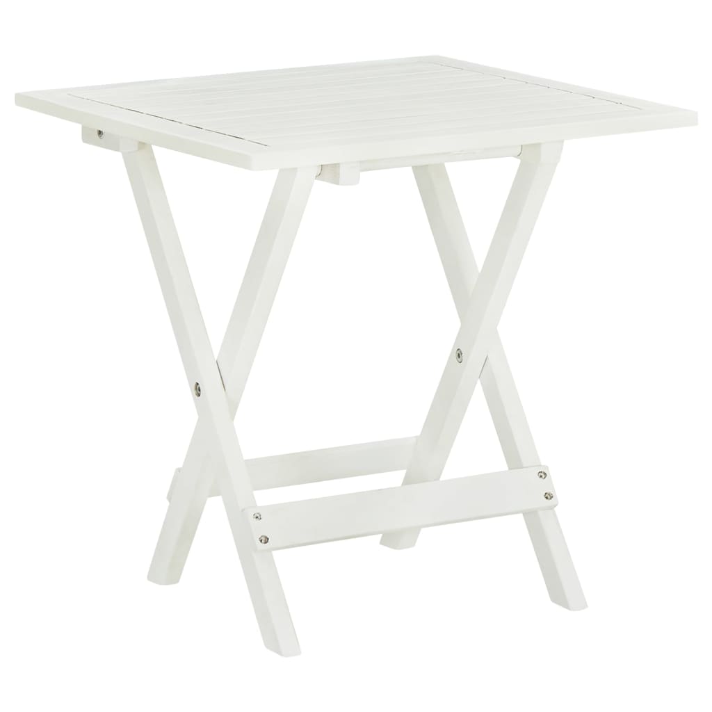 Table bistro 46x46x47 cm bois d'acacia massif blanc