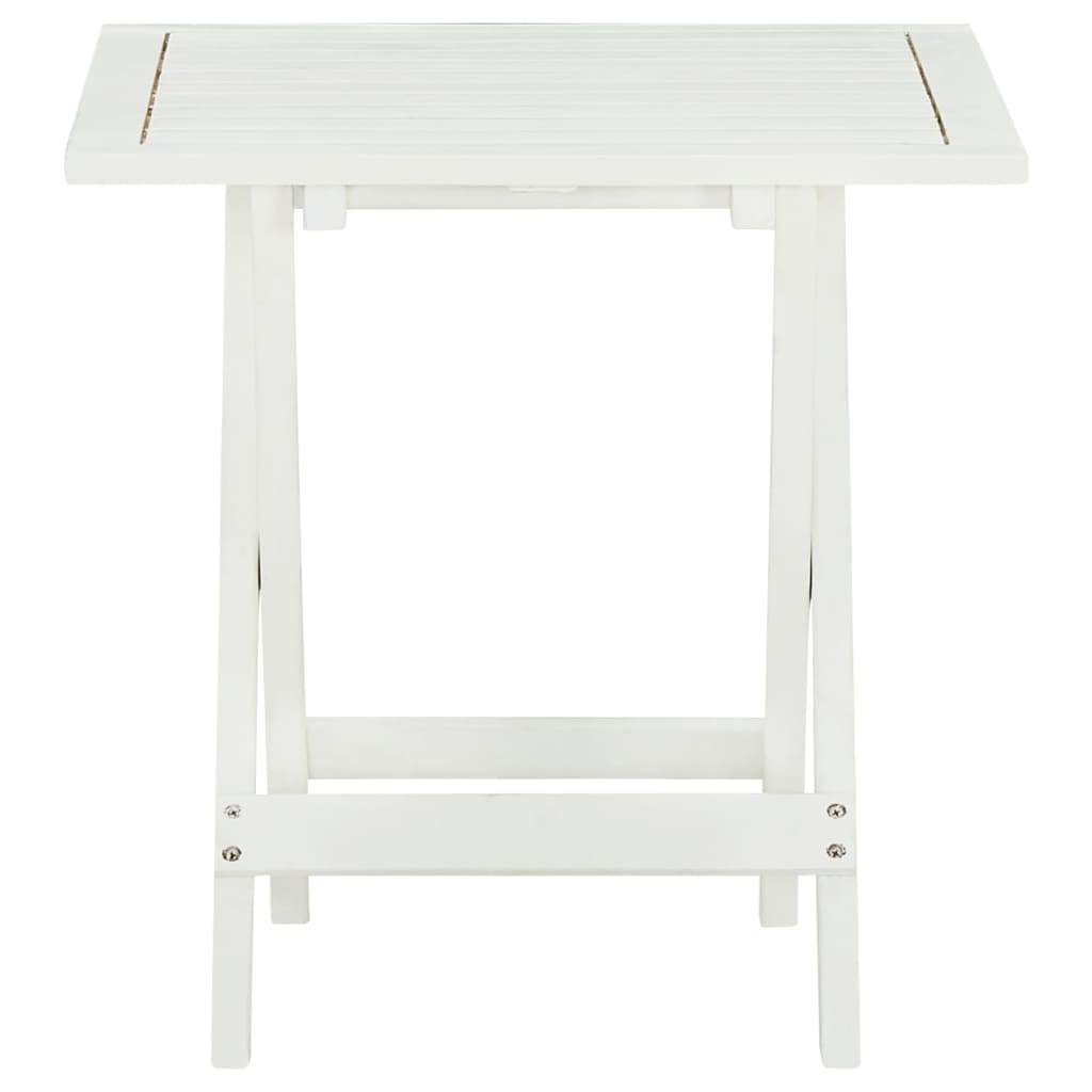 Table bistro 46x46x47 cm bois d'acacia massif blanc