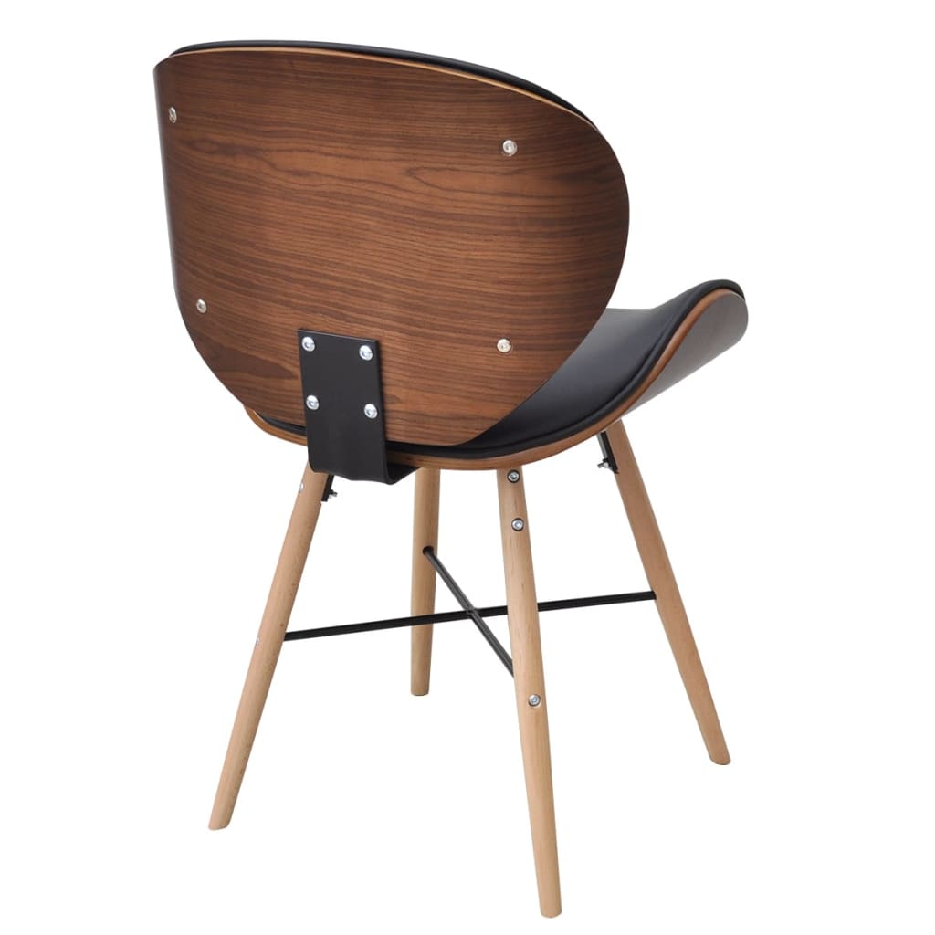 Eetkamerstoelen 6 st gebogen hout kunstleer