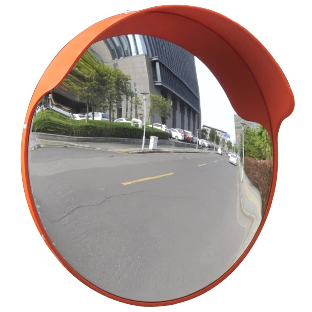 Verkeersspiegel voor buiten convex Ø30 cm polycarbonaat oranje