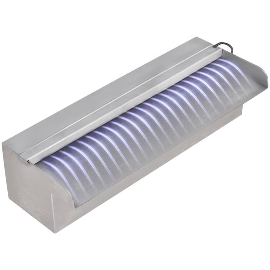 Zwembadwaterval met LED-verlichting 110 cm roestvrij staal