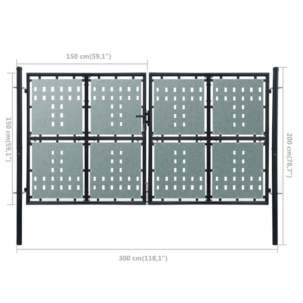 Portail simple 300x225 cm noir