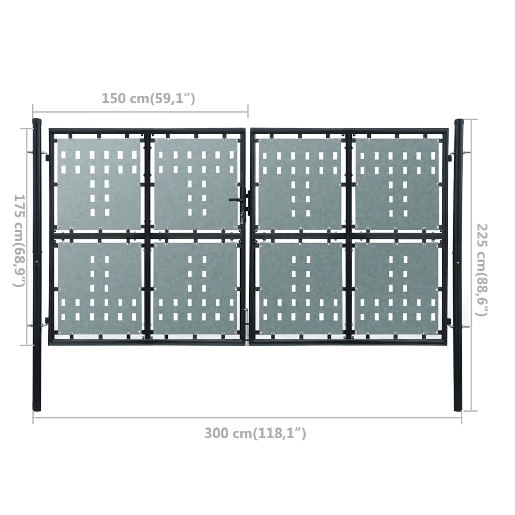 Poort enkel 300x225 cm zwart