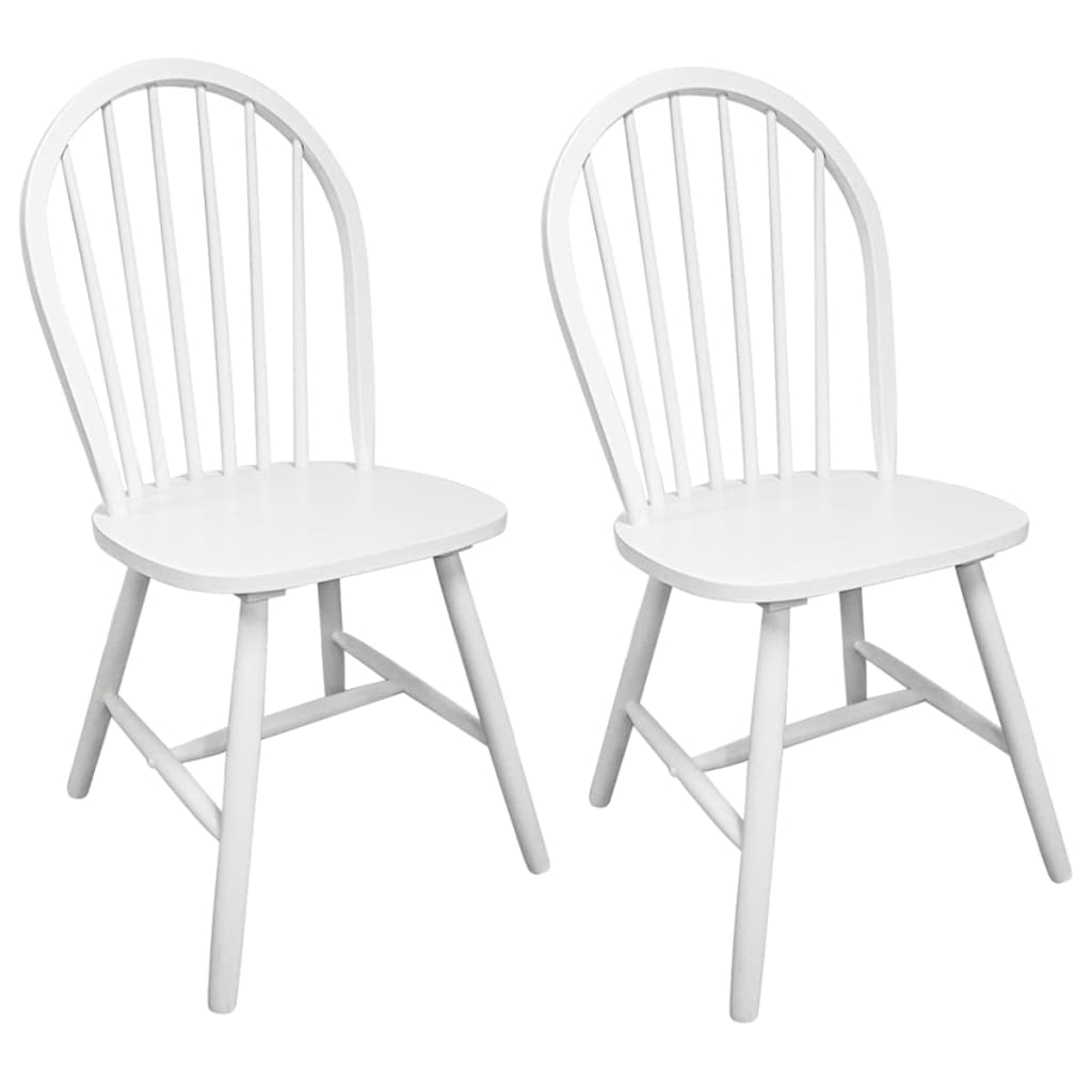 Chaises de salle à manger 6 pcs en hévéa massif blanc