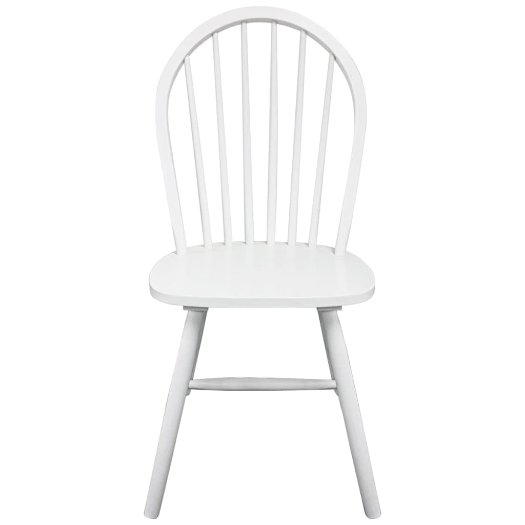 Chaises de salle à manger 6 pcs en hévéa massif blanc