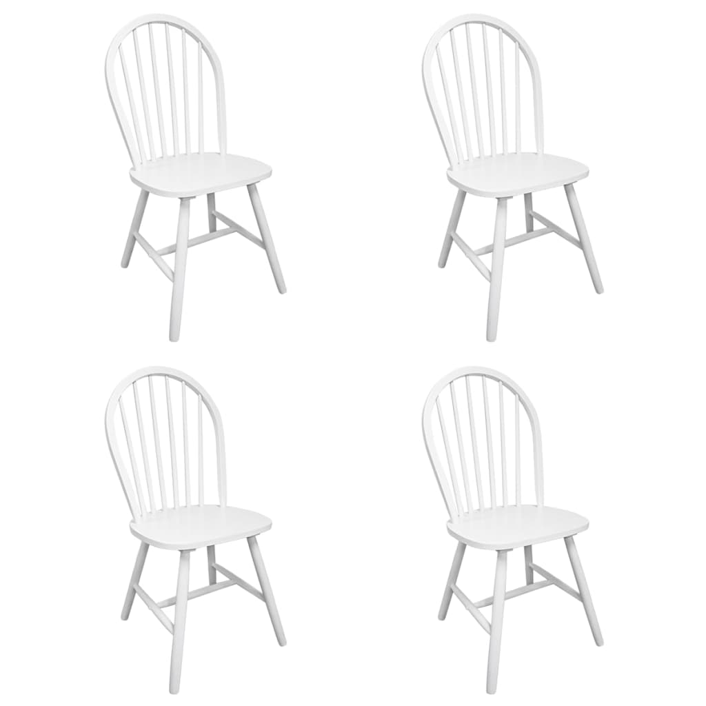 Chaises de salle à manger 6 pcs en hévéa massif blanc