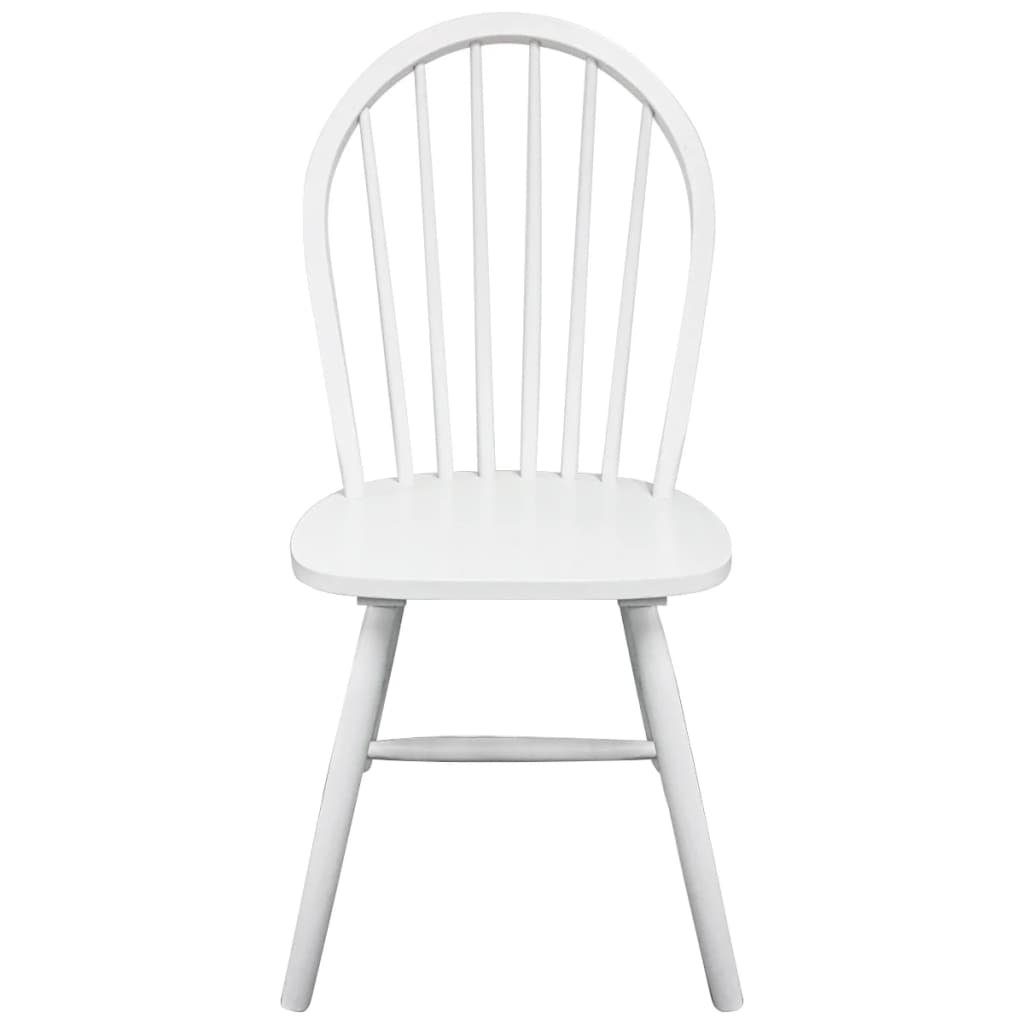 Chaises de salle à manger 6 pcs en hévéa massif blanc