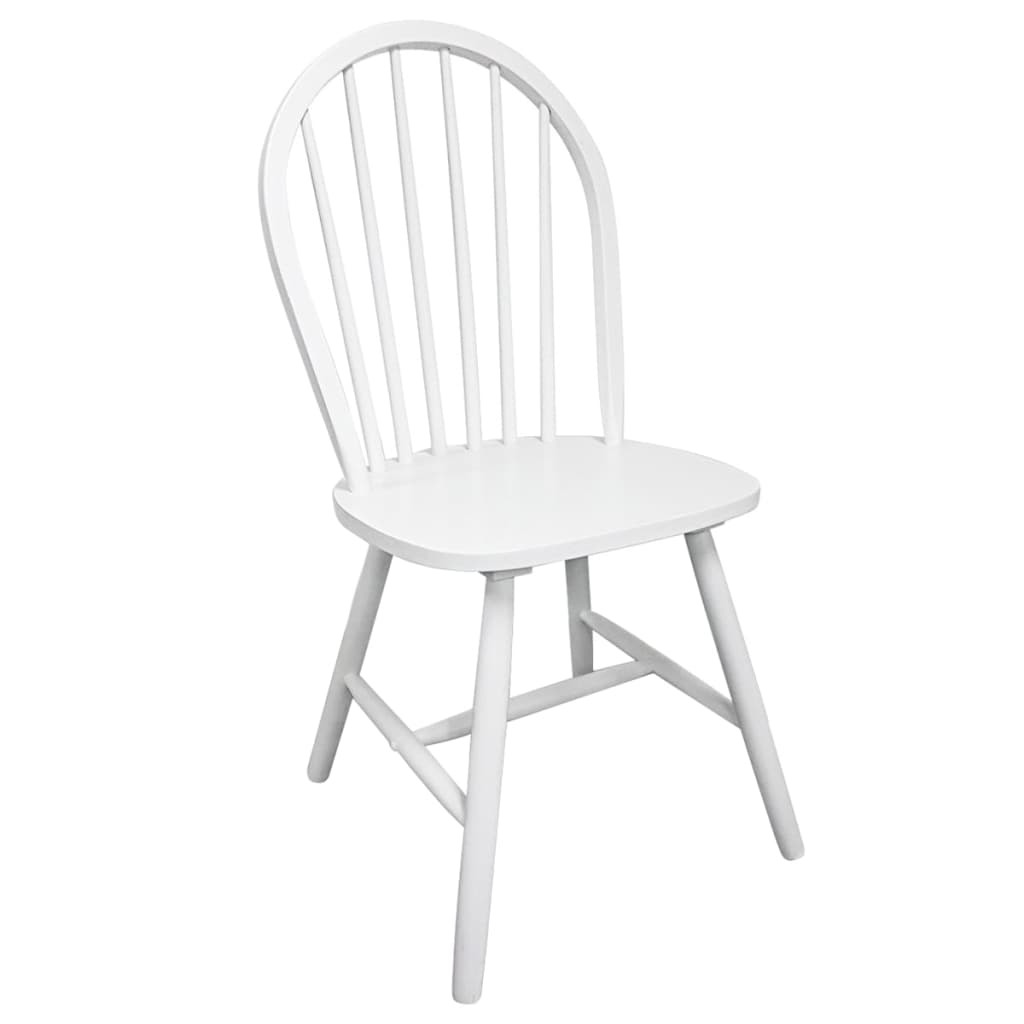 Chaises de salle à manger 6 pcs en hévéa massif blanc