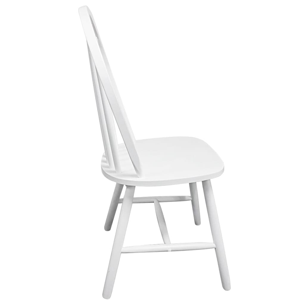 Chaises de salle à manger 6 pcs en hévéa massif blanc