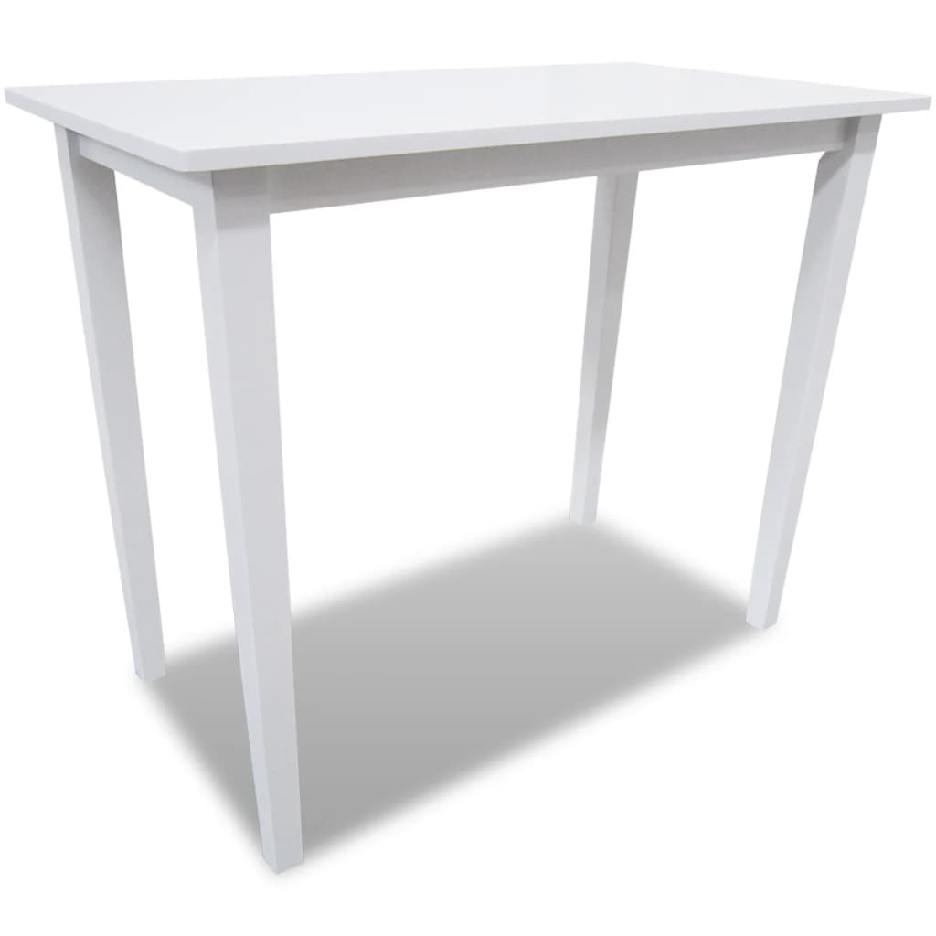 Ensemble table de bar et 4 chaises de bar en bois, blanc