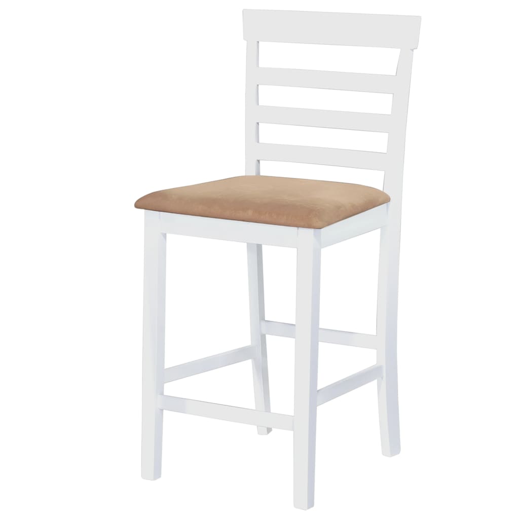 Ensemble table de bar et 4 chaises de bar en bois, blanc