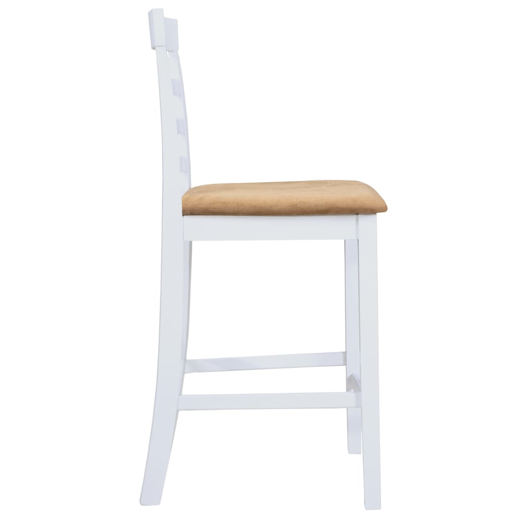 Ensemble table de bar et 4 chaises de bar en bois, blanc