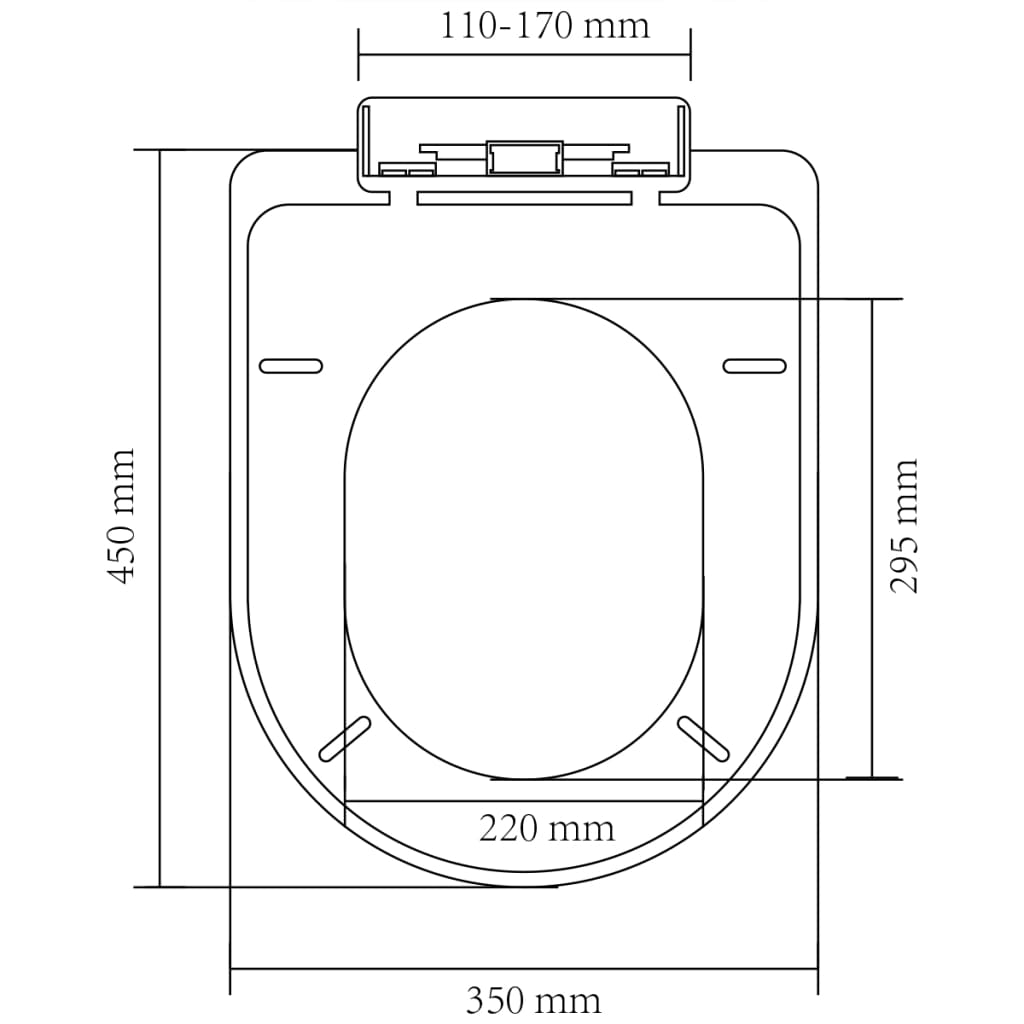 Toiletbril soft-close vierkant wit