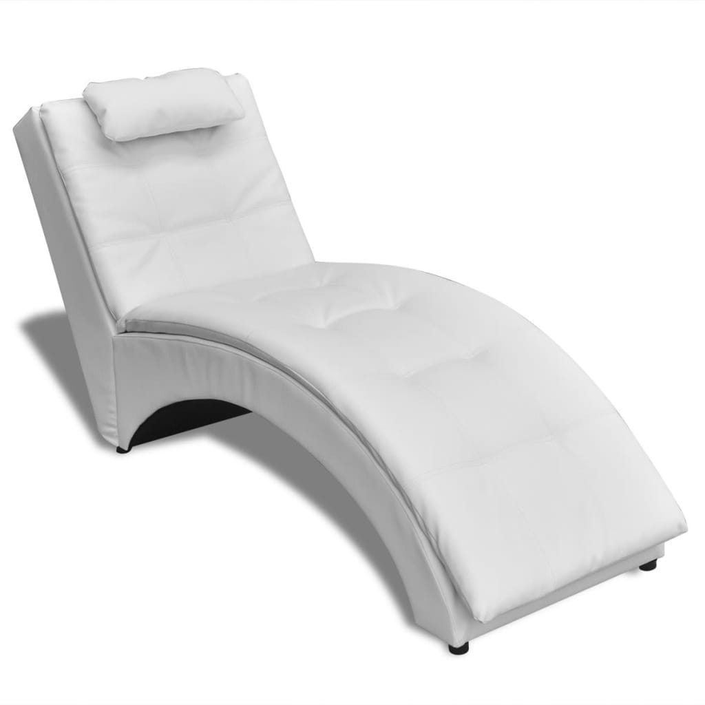 Chaise longue met kussen kunstleer