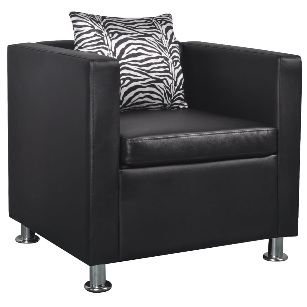 Fauteuil simili cuir noir